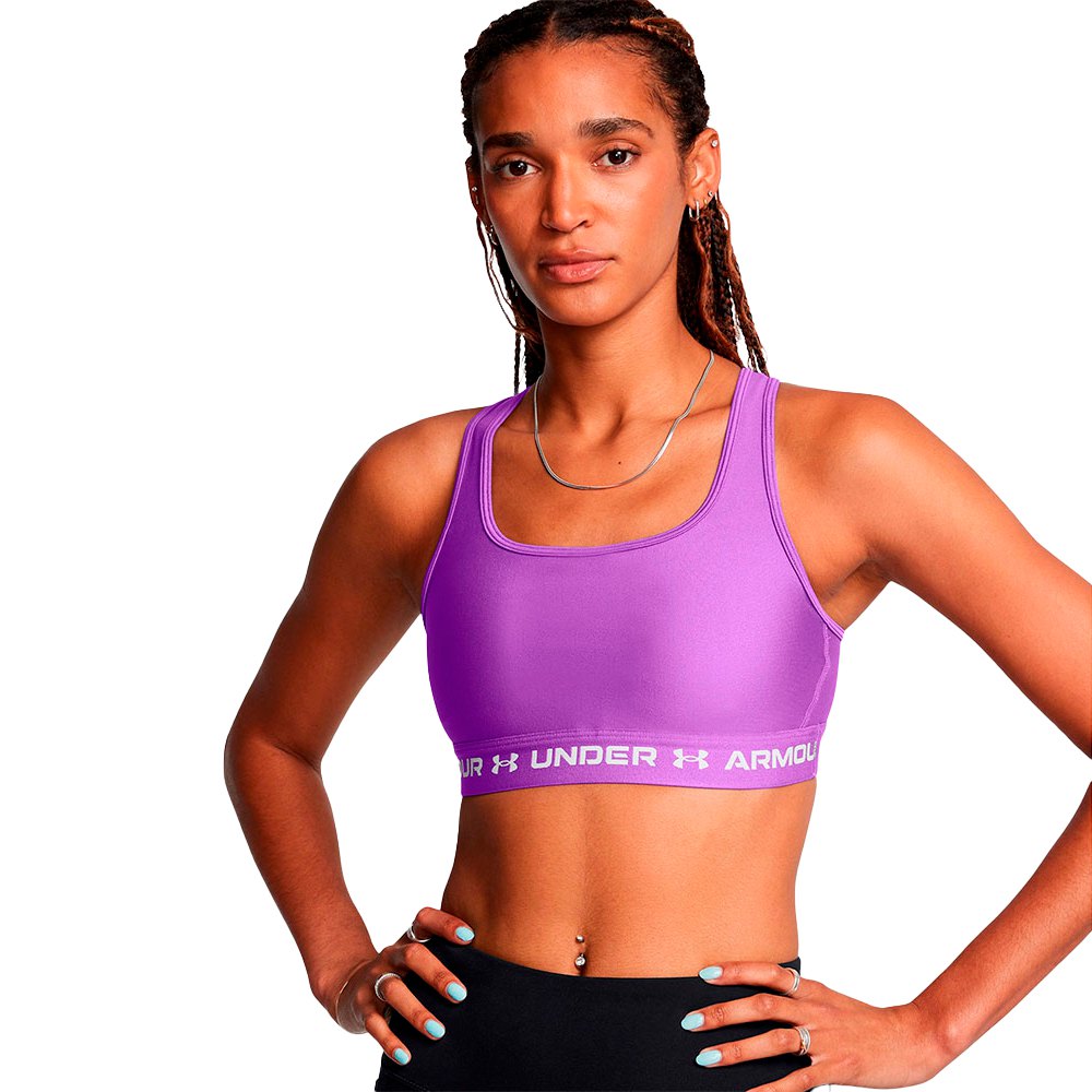 Under Armour Crossback Sports Top Medium Support Lila XS Frau von Under Armour