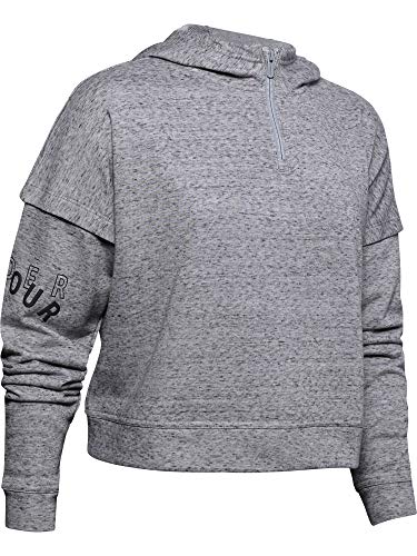 Under Armour Damen Oberteil Rival Terry 1/2 Zip, Grau, LG, 1351806-035 von Under Armour