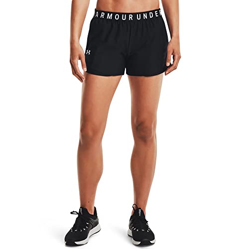 Under Armour Play Up Shorts 3.0, atmungsaktive Sporthose, komfortable Sportshorts mit loser Passform Damen, Schwarz (Black / Black / White) , M von Under Armour