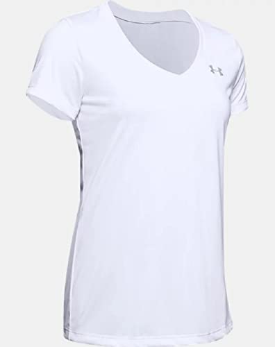 Under Armour Damen Tech Short Sleeve V - Solid, atmungsaktives Laufshirt für Frauen, kurzärmliges Trainingsshirt mit loser Passform Under Armour Damen Tech Short Sleeve V - Solid, atmungsaktives Laufshirt für Frauen, kurzärmliges Trainingsshirt mit loser Passform von Under Armour