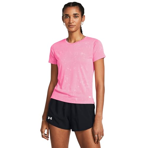 Under Armour Damen UA Launch Splatter SS, leichtes atmungsaktives Laufshirt, schnelltrocknendes Damen Sportshirt mit reflektierenden Details von Under Armour