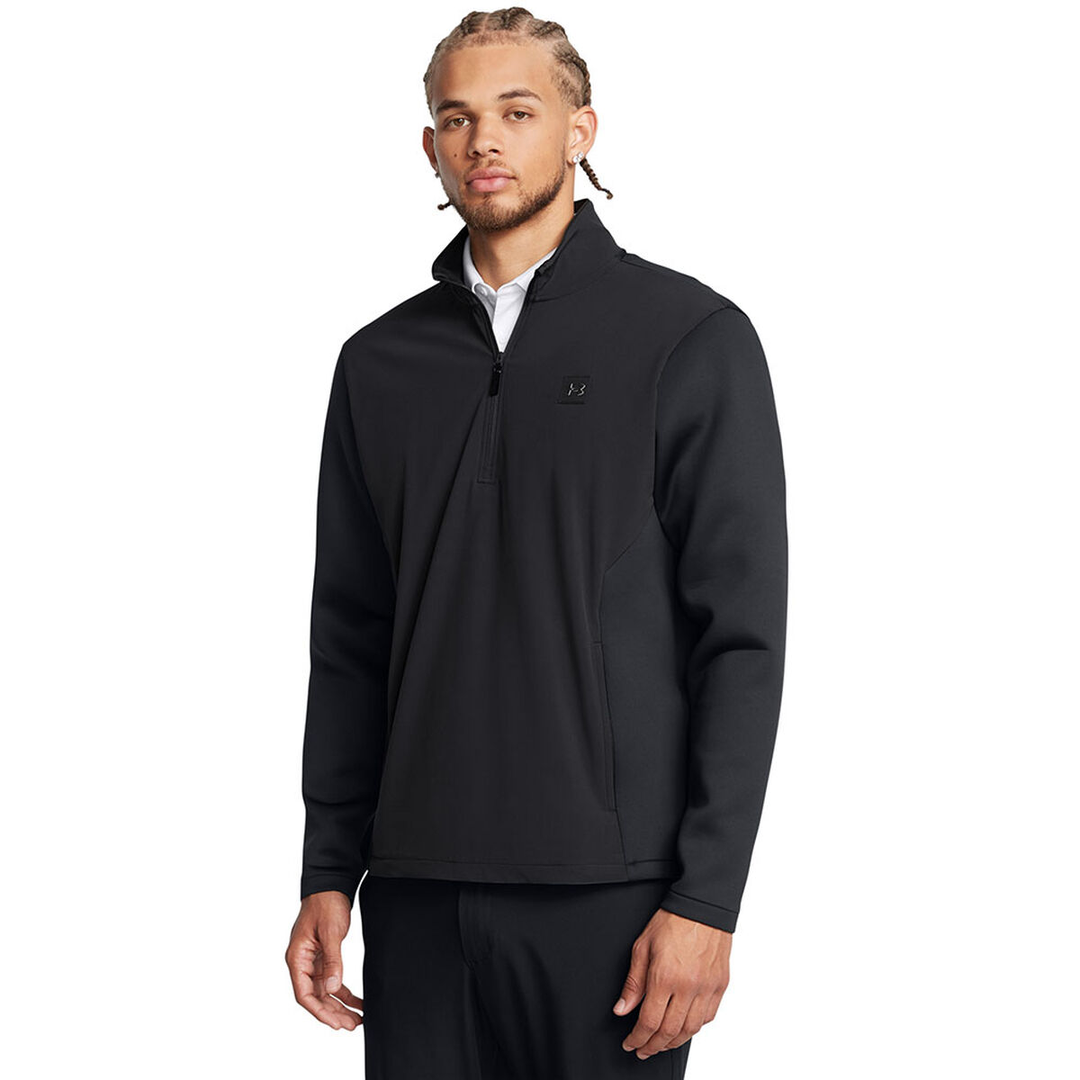 Under Armour Drive Pro Storm Hybrid Half Zip Golf Jacket, Mens, Anthracite/black/met silver, Medium | American Golf von Under Armour