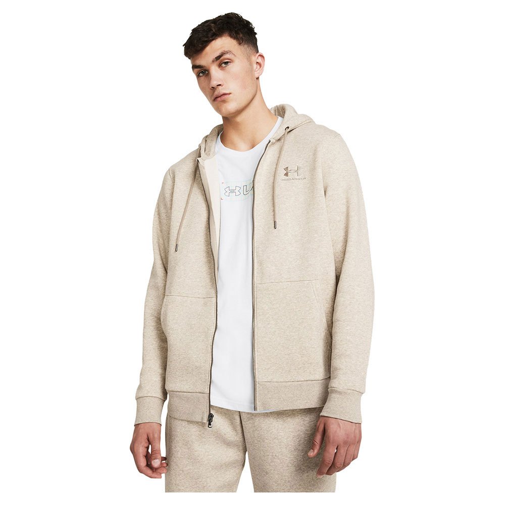 Under Armour Essential Fleece Full Zip Sweatshirt Beige L / Regular Mann von Under Armour