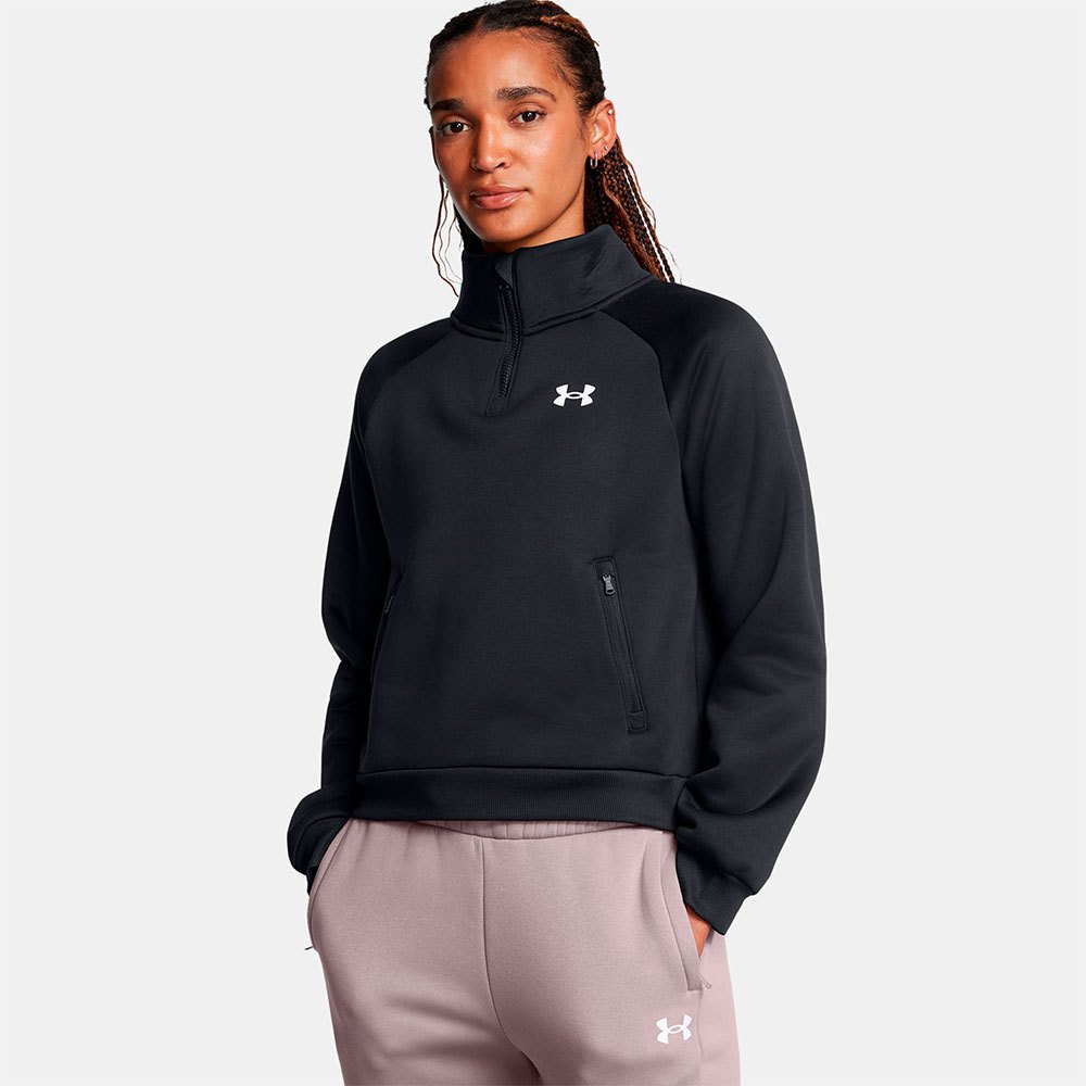 Under Armour Fleece Pro Half Zip Sweatshirt Schwarz S Frau von Under Armour