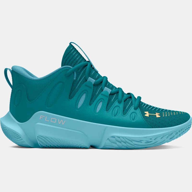 Under Armour Flow Breakthru 4 Basketballschuhe für Damen Circuit Teal / Circuit Teal / Metallisch Gold 40 von Under Armour