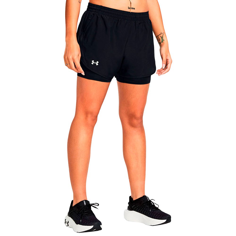 Under Armour Fly By 2-in-1 Shorts Schwarz S Frau von Under Armour