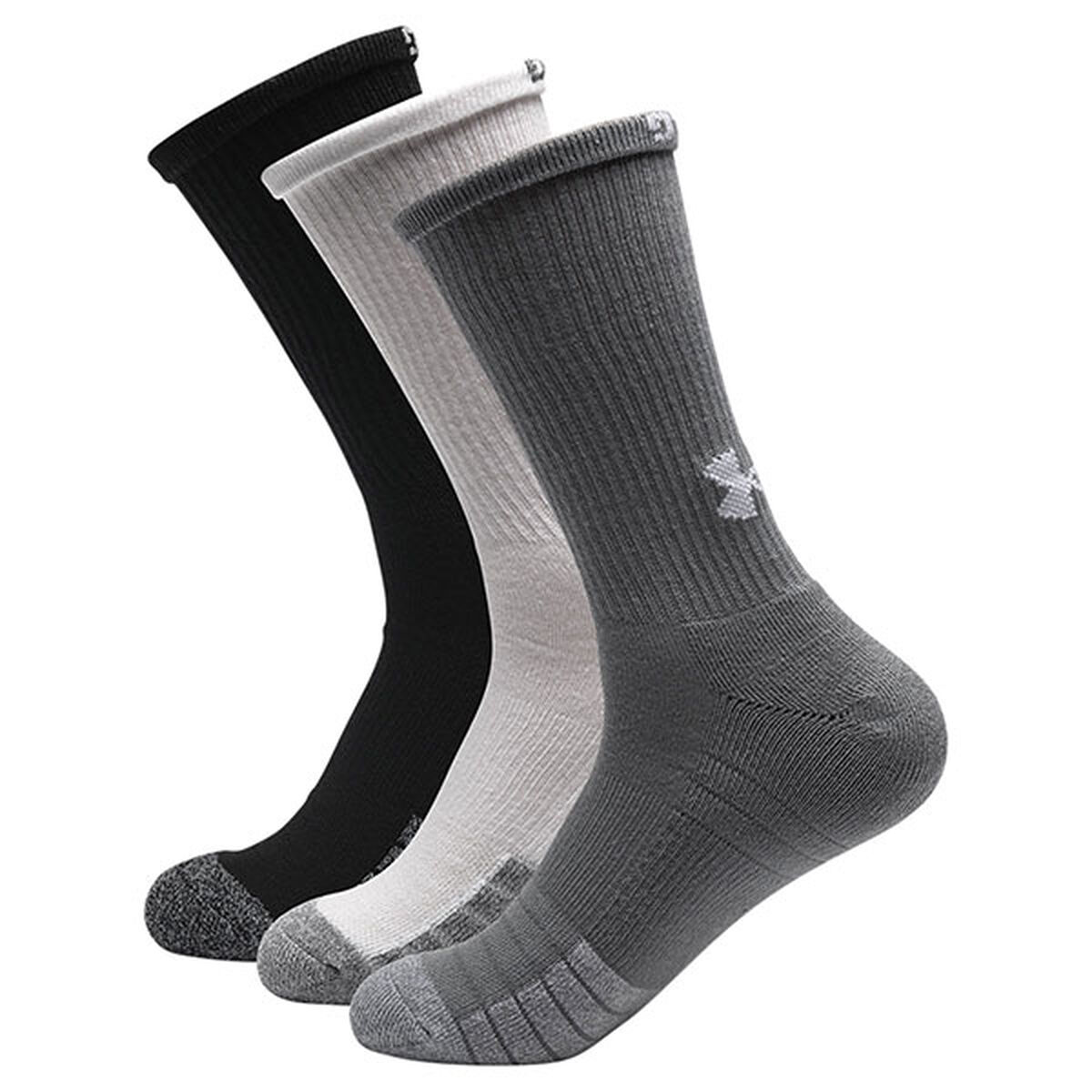 Under Armour Grey, White and Black HeatGear 3 Pack of Locut Socks, Size: Medium | American Golf von Under Armour