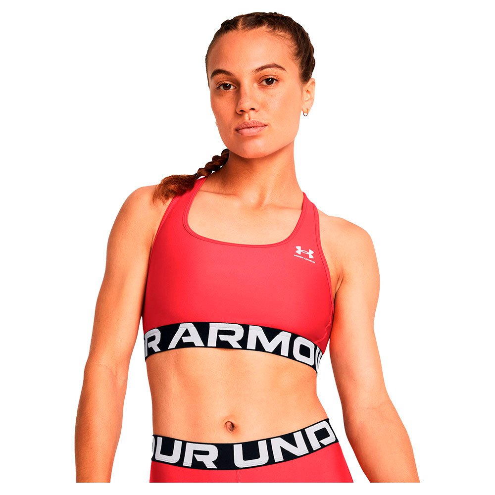 Under Armour Heatgear Branded Medium Support Sports Top Orange S Frau Under Armour Heatgear Branded Medium Support Sports Top Orange S Frau von Under Armour