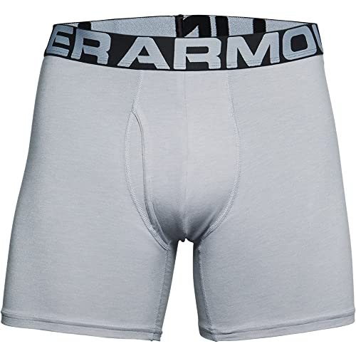 Under Armour Herren Charged Cotton Boxerjock (15 Cm) – 3erpack elastische und schnelltrocknende Boxershorts extra bequeme Unterhosen mit 4 Way Stretch im 3er Pack, Grau, S EU von Under Armour