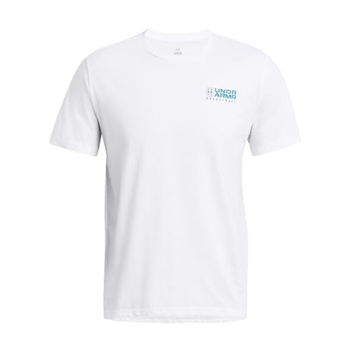 Under Armour Herren-T-Shirt mit Basketball-Logo, kurzärmelig, Weiß,M-L Under Armour Herren-T-Shirt mit Basketball-Logo, kurzärmelig, Weiß,M-L von Under Armour