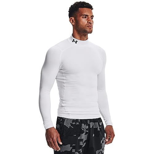 Under Armour Herren UA CG Comp Mock, Funktionsshirt mit Stehkragen, Langarmshirt für den Winter beim Laufen und Skifahren Anti-Geruchs-Technologie, Weiß, XS von Under Armour