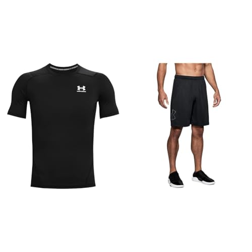 Under Armour Herren UA HG Armour Comp SS Shirt & Herren Tech Graphic Short, atmungsaktive Sweatshorts für Männer, komfortable kurze Hose mit loser Passform von Under Armour