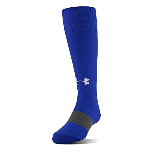 Under Armour UA SOCCER SOLID OTC, komfortable Fußball Stutzen mit integrierter Mittelfußstütze, schnelltrocknende Sportsocken für Damen und Herren Unisex, Blau (Royal / White) , XL von Under Armour