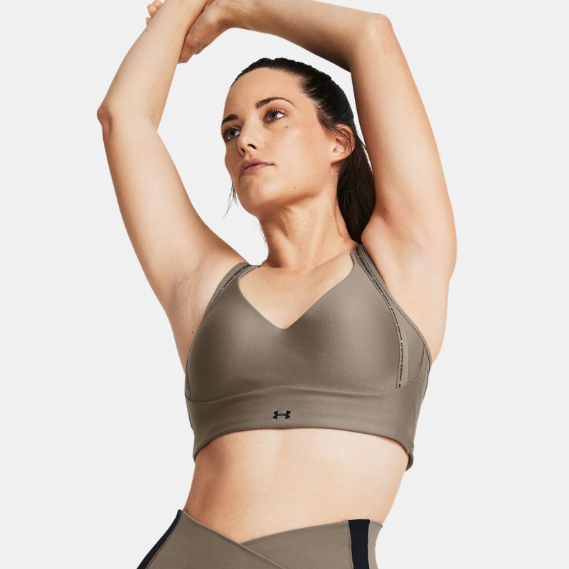 Under Armour Infinity 2.0 Low Sport-BH mit Trägern für Damen Taupe Dusk / Schwarz L D-DD von Under Armour