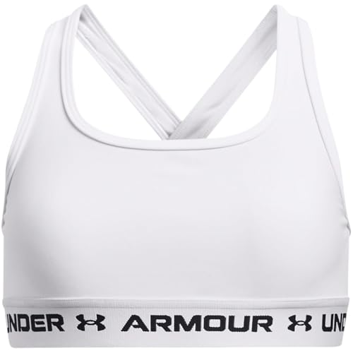 Under Armour Mädchen Crossback Mid-Impactsolid Sport-BH, Weiß/Weiß/Schwarz, XS Under Armour Mädchen Crossback Mid-Impactsolid Sport-BH, Weiß/Weiß/Schwarz, XS von Under Armour