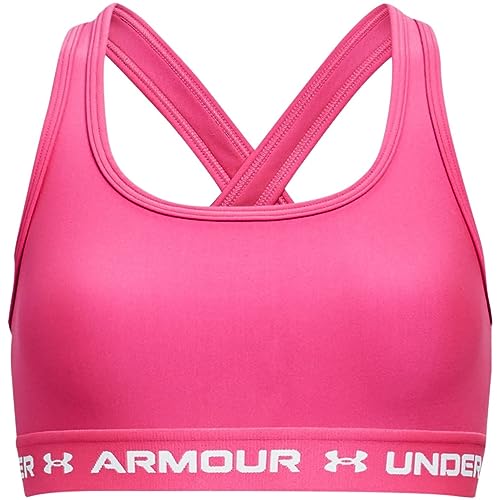 Under Armour Mädchen Schulsport Fitness Sport-BH Crossback Mid Solid pink, Größe:XL von Under Armour
