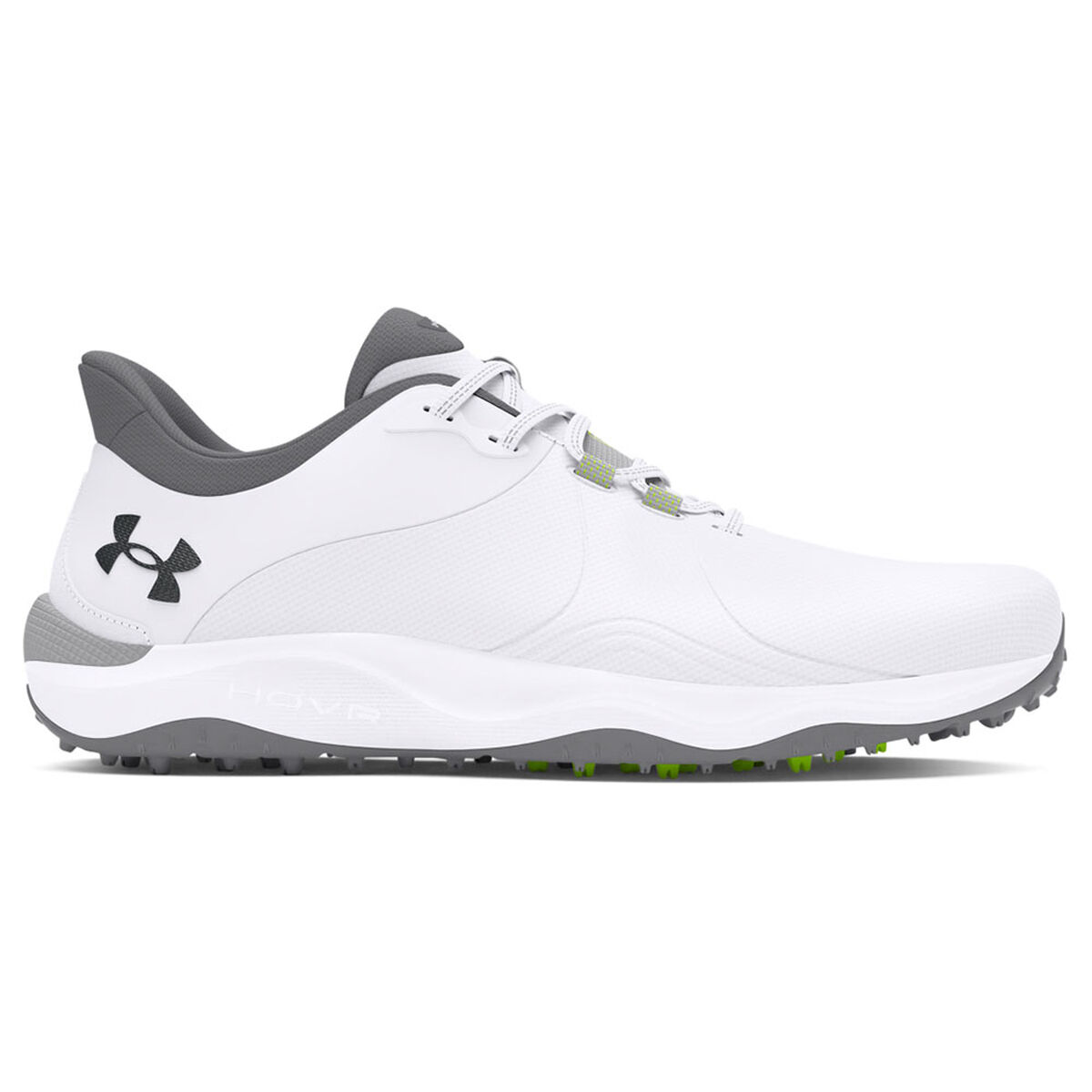 Under Armour Men's Drive Pro Waterproof Spikeless Golf Shoes, Mens, White/white/metallic gun metal, 7 | American Golf von Under Armour