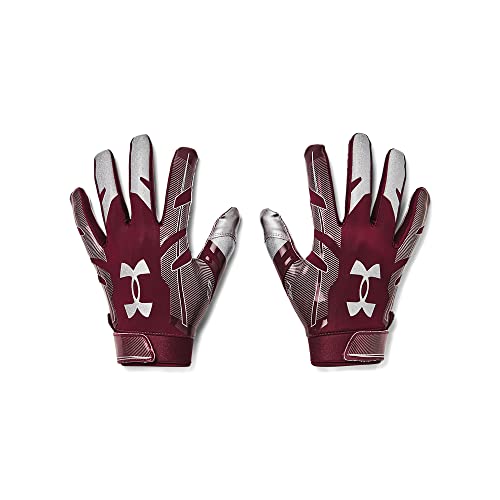 Under Armour Men's F8 Football Gloves , Maroon (609)/Metallic Silver , Medium von Under Armour