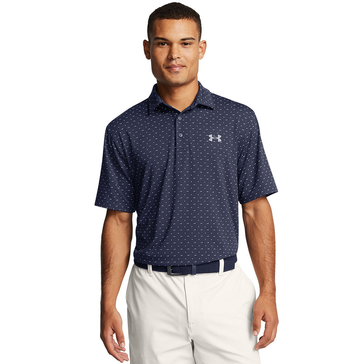 Under Armour Men's Playoff 3.0 On Green Printed Golf Polo Shirt, Mens, Navy/white/steel, Medium | American Golf von Under Armour