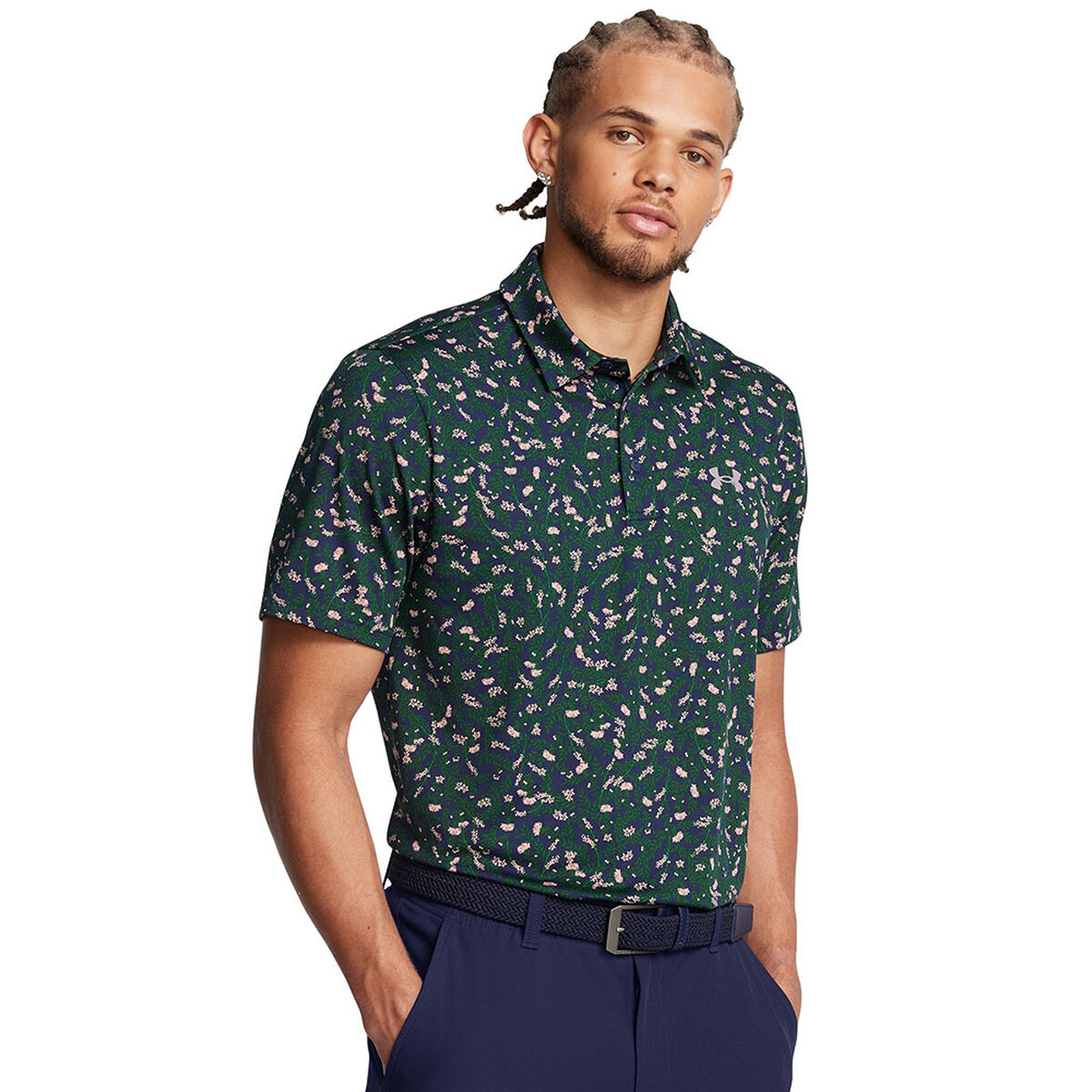 Under Armour Men's Playoff 3.0 Open Printed Golf Polo Shirt, Floral Green, Blue and Pink, Size: XXL | American Golf von Under Armour