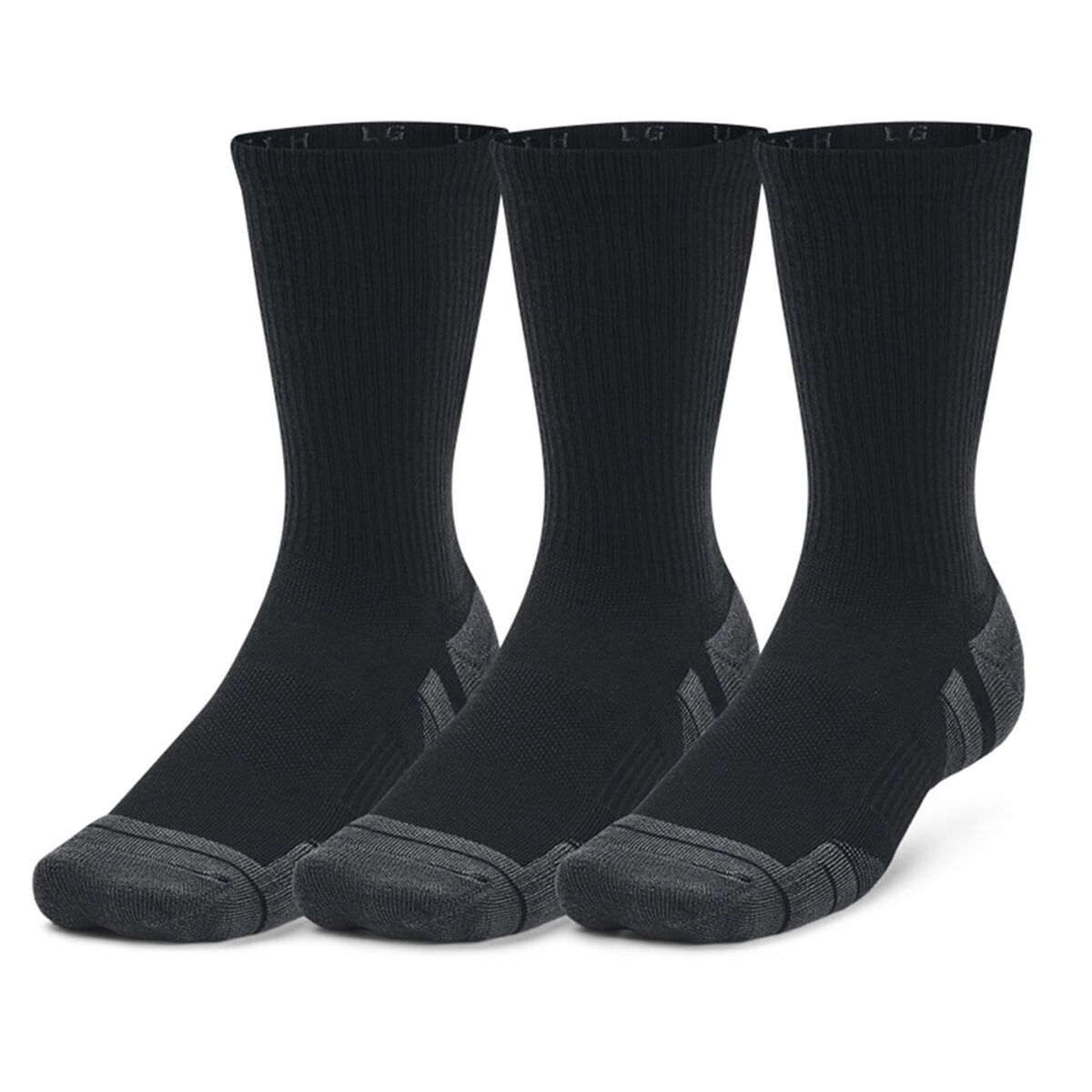 Under Armour Men's Tech 3 Pair Pack Golf Socks, Colour Block Black and Grey, Size: Medium/Large | American Golf von Under Armour