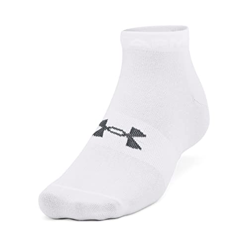 Under Armour Unisex Low Socks Unisex Ua Essential Low Cut Socks 3-Pack, Wht, 1365745-100, LG von Under Armour