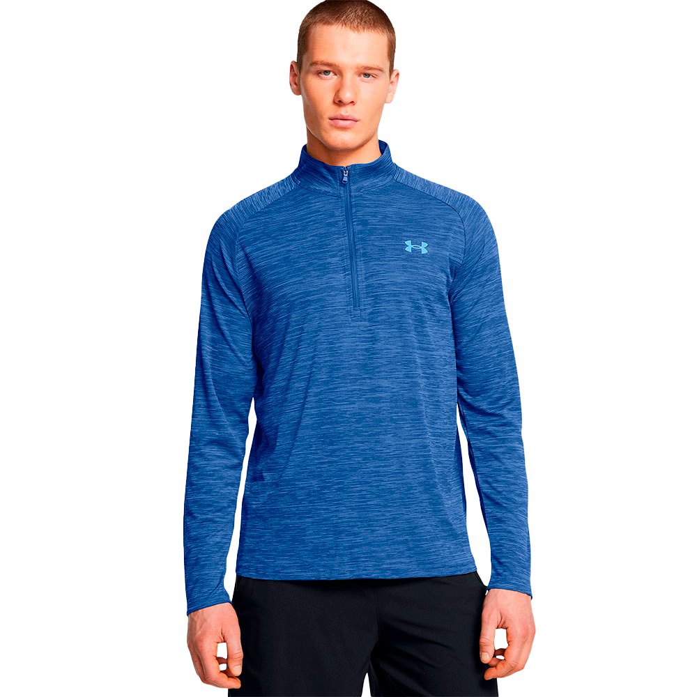 Under Armour Tech Textured Half Zip Long Sleeve T-shirt Blau S Mann von Under Armour