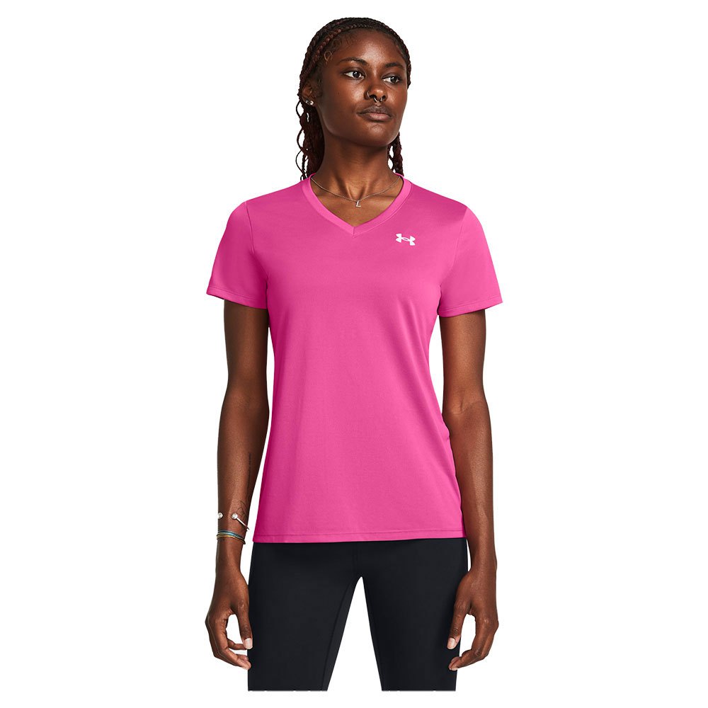 Under Armour Tech V Solid Short Sleeve T-shirt Rosa S Frau von Under Armour