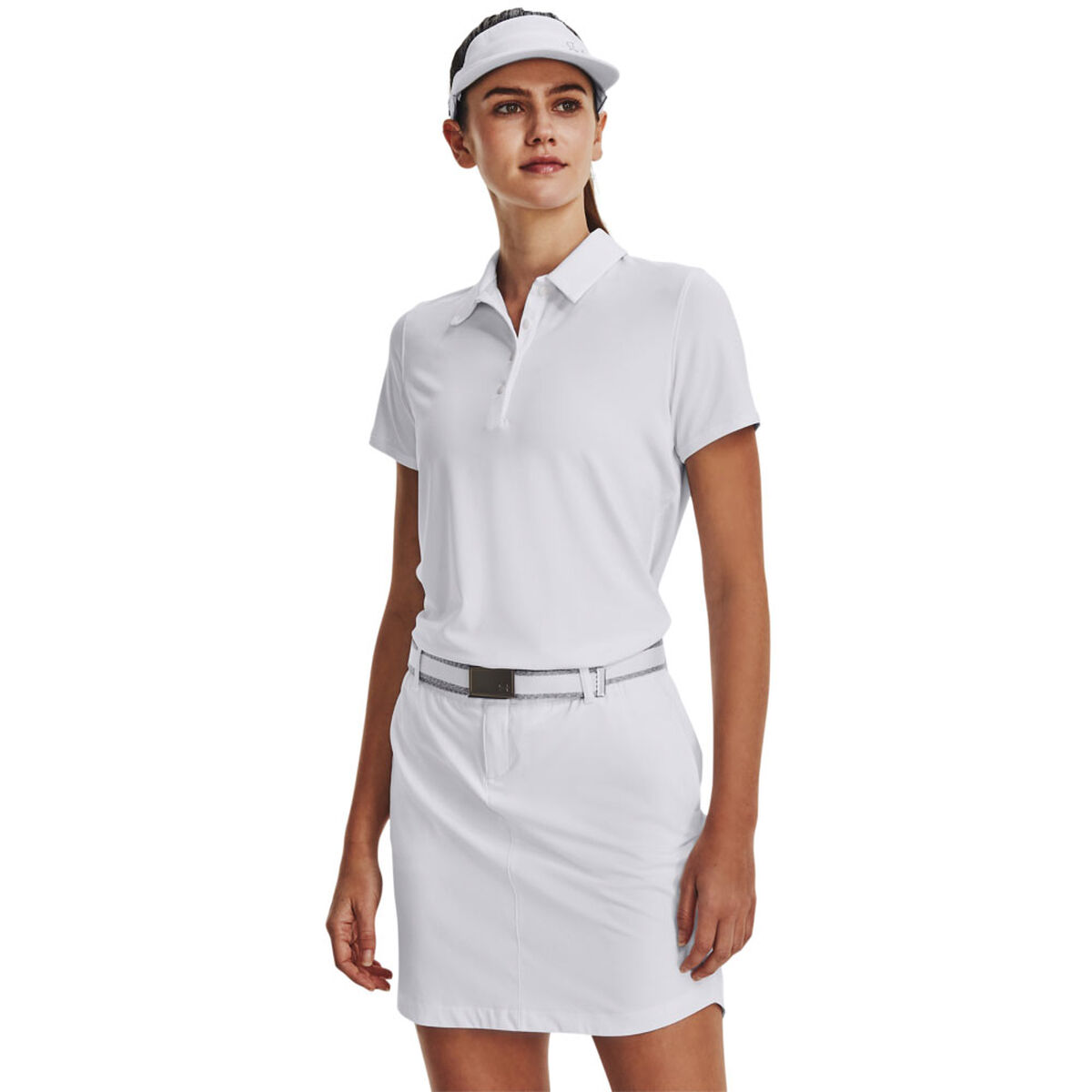 Under Armour Womens Playoff Golf Polo Shirt, Female, White/halo grey/silver, Large | American Golf von Under Armour