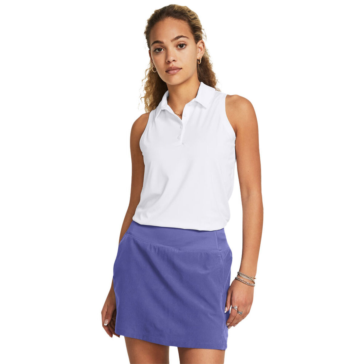 Under Armour Womens Playoff Sleeveless Golf Polo Shirt, Female, White/halo gray, Medium | American Golf von Under Armour