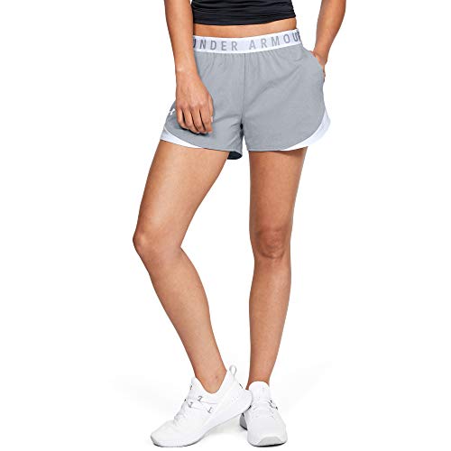 Under Armour Womens Women's UA Play Up Shorts 3.0 Boardshorts, True Gray Heather (025)/White, MD von Under Armour