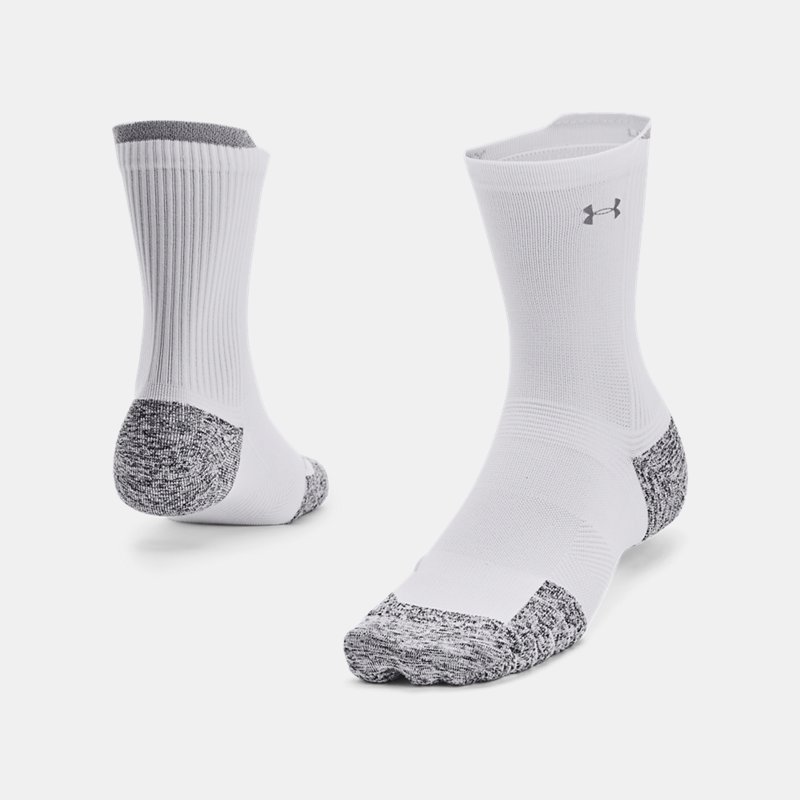 Unisex Under Armour ArmourDry™ Cushion Mid-Crew Laufsocken Weiß / Weiß / Reflektierend L von Under Armour