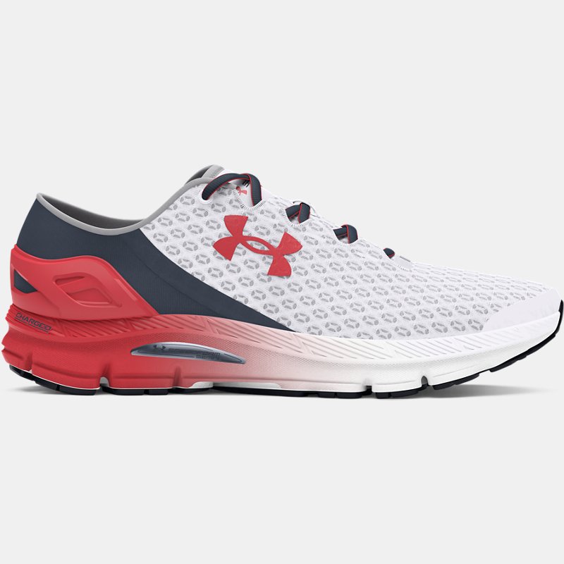 Unisex Under Armour SpeedForm® Gemini Laufschuhe Weiß / Downpour Grau / Rot Solstice 43 von Under Armour