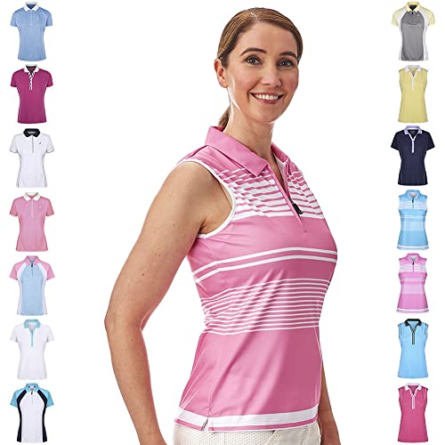 Under Par Damen Pro Qualität Ärmellos Golf Poloshirts, 1676-Blassrosa/Weiß, 40 Under Par Damen Pro Qualität Ärmellos Golf Poloshirts, 1676-Blassrosa/Weiß, 40 von Under Par