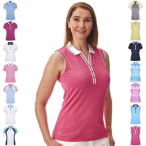 Under Par Damen Pro Qualität ärmellos Golf Poloshirts, 1825-Hellrosa/Weiß, 44 Under Par Damen Pro Qualität ärmellos Golf Poloshirts, 1825-Hellrosa/Weiß, 44 von Under Par