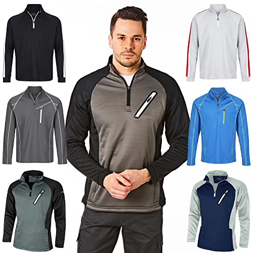 Under Par UPTOP1719 Herren Pullover mit Reißverschluss Pullover Atmungsaktiver feuchtigkeitsableitender Golf-Midlayer-Oberteil, Vintage Grau/Schwarz, M von Under Par