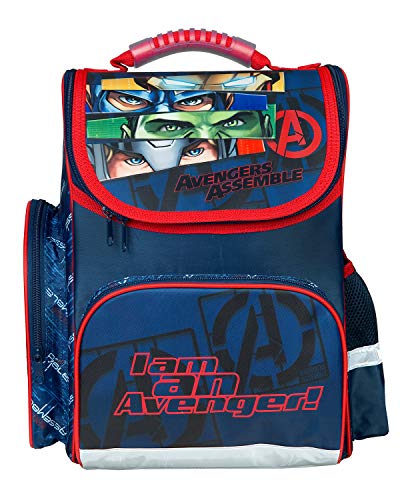 Undercover AVER8650 - CLOU Schulranzen mit Fronttasche, Marvels The Avengers, ca. 15 Liter, für Schule und Freizeit, ca. 40 x 32 x 22 cm, Reflektorflächen auf allen Seiten, wasserabweisend von Undercover