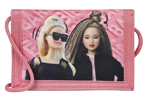 Undercover Barbie Geldbeutel und Brustbeutel, mit Klettverschluss und Reißverschluss, Portemonnaie Kordelband, Geldscheinfach und Münzfach für Kinder, Jungen und Mädchen von Undercover