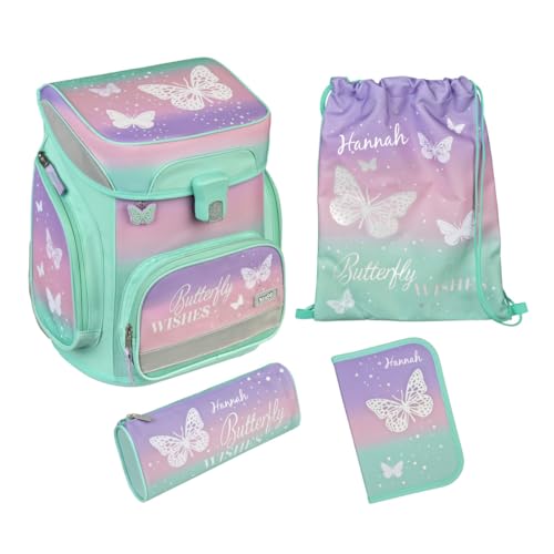 Undercover Schulranzen Set Schmetterling 5-TLG Mädchen 1. Klasse - Mit personalisiertem Inhalt - Schultasche Butterfly mit Turnbeutel Federmappe für Grundschule Undercover Schulranzen Set Schmetterling 5-TLG Mädchen 1. Klasse - Mit personalisiertem Inhalt - Schultasche Butterfly mit Turnbeutel Federmappe für Grundschule von Undercover