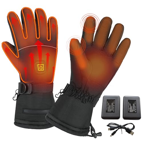 Beheizbare Handschuhe, Winterhandschuhe Herren Damen, Skihandschuhe mit Heizung, für Männer Frauen, mit einem wiederaufladbaren Akku von 5V 5000mAh, nachhaltige Temperaturhaltung für 2-5 Stunden. (XL) von Undres