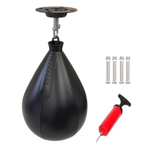 Dangling Pear Shaped Speed Bag, Portable Boxing Set with Swivel Ball, Reusable Boxing Ball for Men, Women, Gym Boxing Training Set, Fitness Speedbag for Home and Gym Workouts von Ungtyb