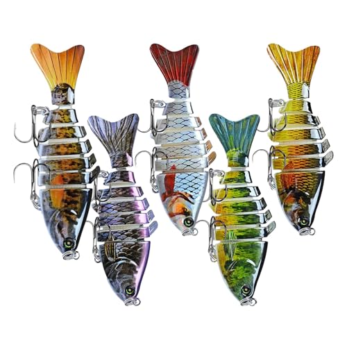 Robotic Fishing Lure, Lifelike Swimbait Kit, Self-Swimming Segmented Design, Rechargeable and Realistic Action, Freshwater and Saltwater Fishing, 5 Pieces Multicolor Robotic Fishing Lure, Lifelike Swimbait Kit, Self-Swimming Segmented Design, Rechargeable and Realistic Action, Freshwater and Saltwater Fishing, 5 Pieces Multicolor von Ungtyb