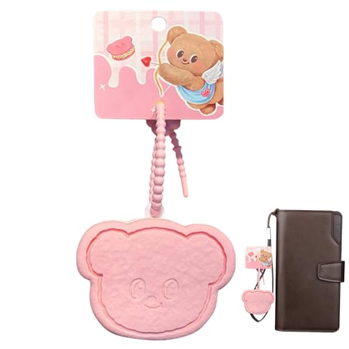 Ungtyb Schlüsselanhänger, Cartoon-Bär-Tasche, Schlüsselanhänger mit Anime-Figur, Schlüsselanhänger, kleine Münztasche für dekoratives Zubehör für Schlüsselanhänger, Rosa, riferimento alla von Ungtyb