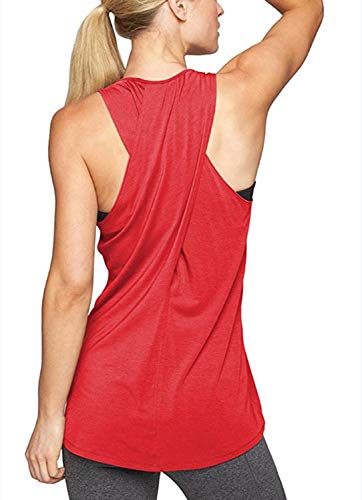 Uni-Wert Damen Sport Top Yoga Tank Top Ringerrücken Oberteil Ärmellos Workout Running Casual Weste Training Jogging Laufen Tops Atmungsaktiv Schnell Trocknend Fitness Shirt von Uni-Wert