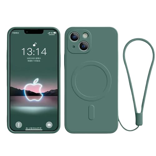 UniPrime Schutzhülle für iPhone 15, Silikon, Líquida Para, iPhone 15, 14, 13, 12, 11, Pro Max, Mini Xr Xs Plus, SE, Cubierta-Para, iPhone 13 Mini-Verde von UniPrime