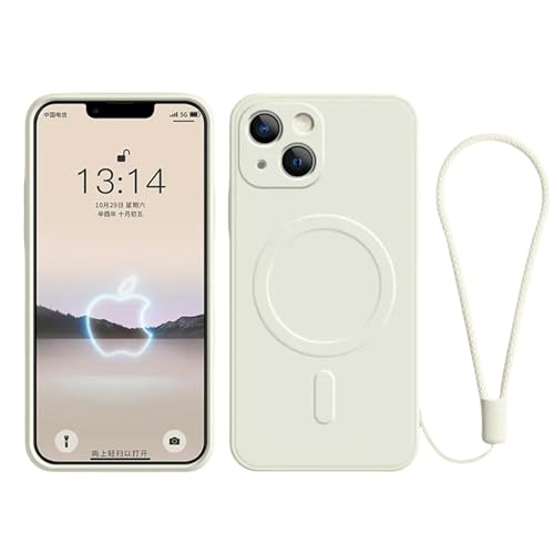 UniPrime Schutzhülle für iPhone 15, Silikon, Líquida Para, iPhone 15, 14, 13, 12, 11, Pro Max, Mini Xr Xs Plus, SE, Cubierta-Para, iPhone 13Pro-Blanco von UniPrime