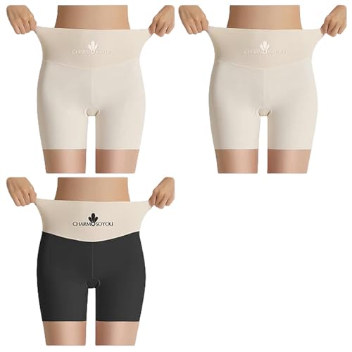 UniPrime Tummy Control Knickers Sicherheitshose Hohe Taille Frauenshorts Unter Dem Rock Eisseide Nahtlose Hüftlifthose-Set 2-XL (65-80 Kg) von UniPrime