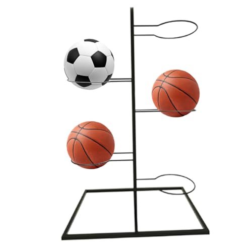 Basketballhalter, 5 Schicht Kohlenstoffstahl -Basketballregal, vertikaler Ballhalter, Hochleistungs -Basketballstand für Home Ball -Lagerung von Unicoco