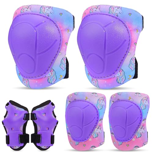 Unicorn Castle Knieschoner Kinder Schoner Set Inliner Schützer 6 in 1 Schutzausrüstung Kinder Ellenbogenschoner Handgelenkschoner Protektoren für 3-8 Jahre,Blue Purple Unicorn Castle Knieschoner Kinder Schoner Set Inliner Schützer 6 in 1 Schutzausrüstung Kinder Ellenbogenschoner Handgelenkschoner Protektoren für 3-8 Jahre,Blue Purple von Unicorn Castle