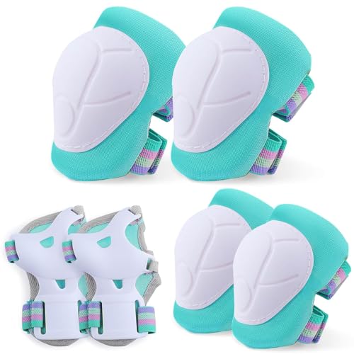 Unicorn Castle Knieschoner Kinder Schoner Set Inliner Schützer 6 in 1 Schutzausrüstung Kinder Ellenbogenschoner Handgelenkschoner Protektoren für 3-8 Jahre,Light Green Unicorn Castle Knieschoner Kinder Schoner Set Inliner Schützer 6 in 1 Schutzausrüstung Kinder Ellenbogenschoner Handgelenkschoner Protektoren für 3-8 Jahre,Light Green von Unicorn Castle